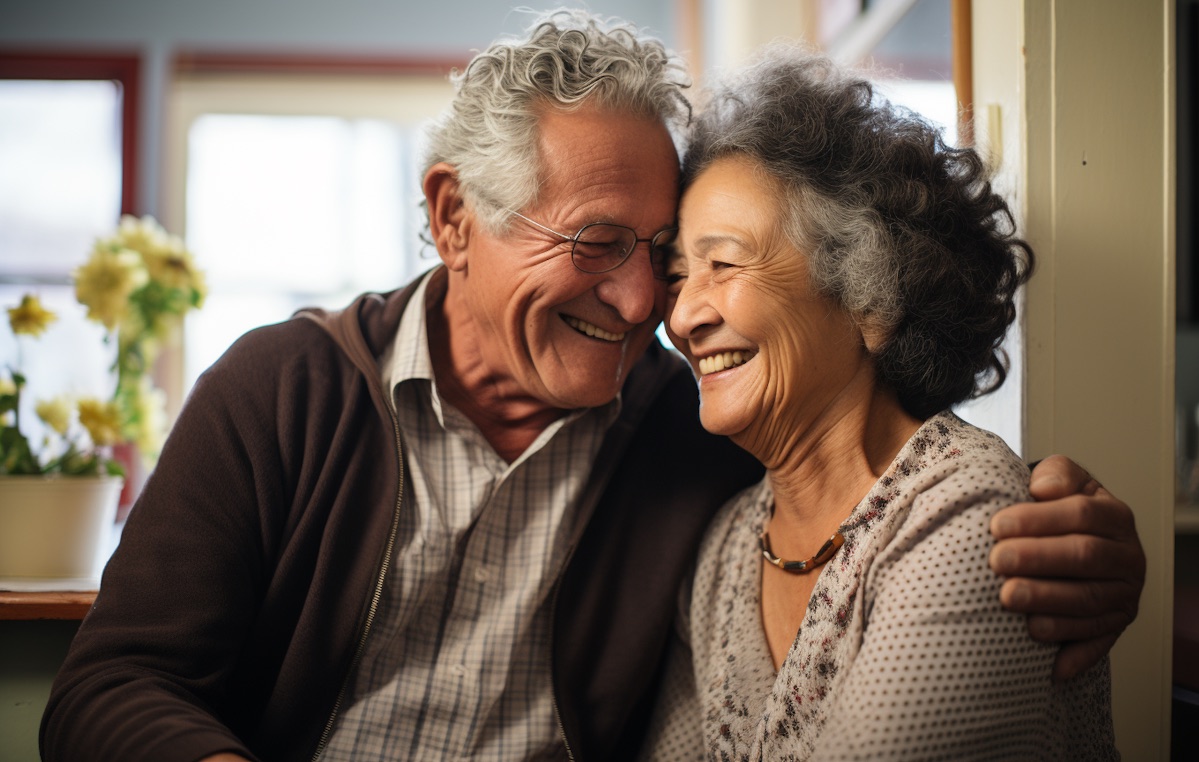 Older couple smiling together